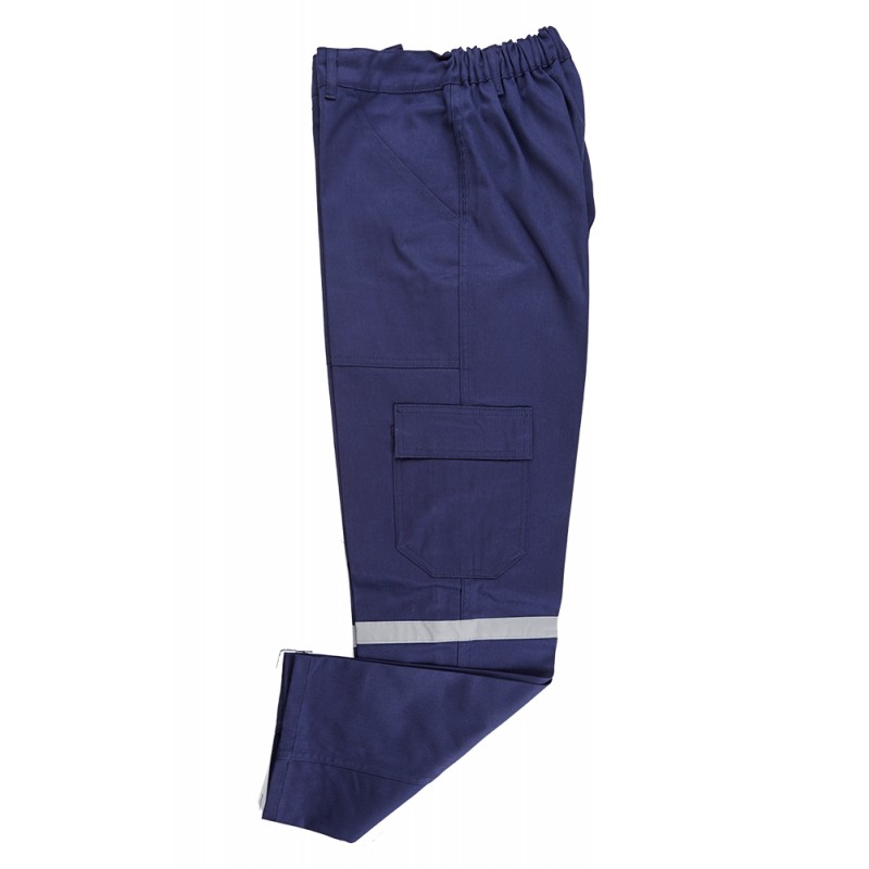 Gabardin Lacivert Reflektörlü Kışlık İş Pantolonu- Cepli